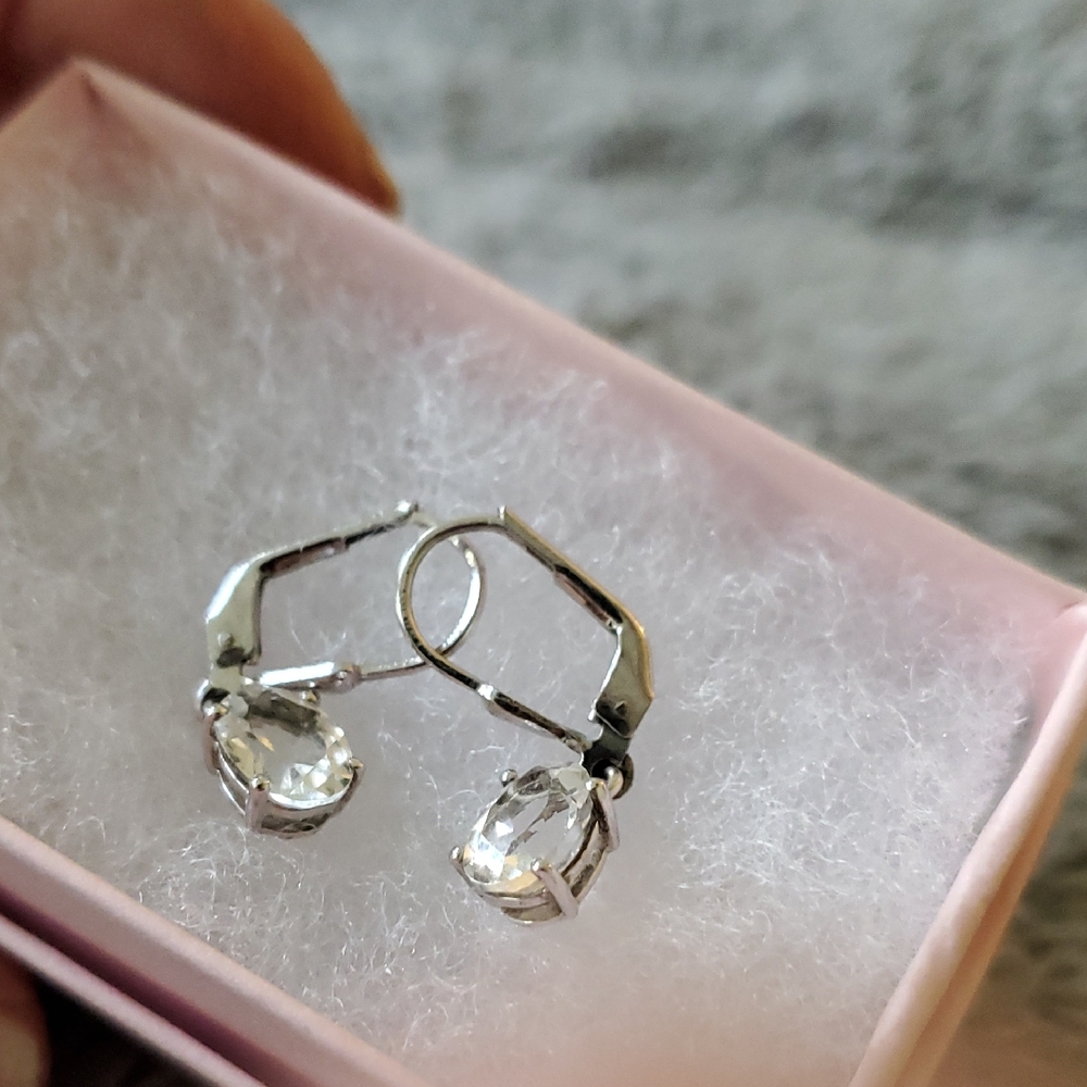 Elegant White Topaz Earrings